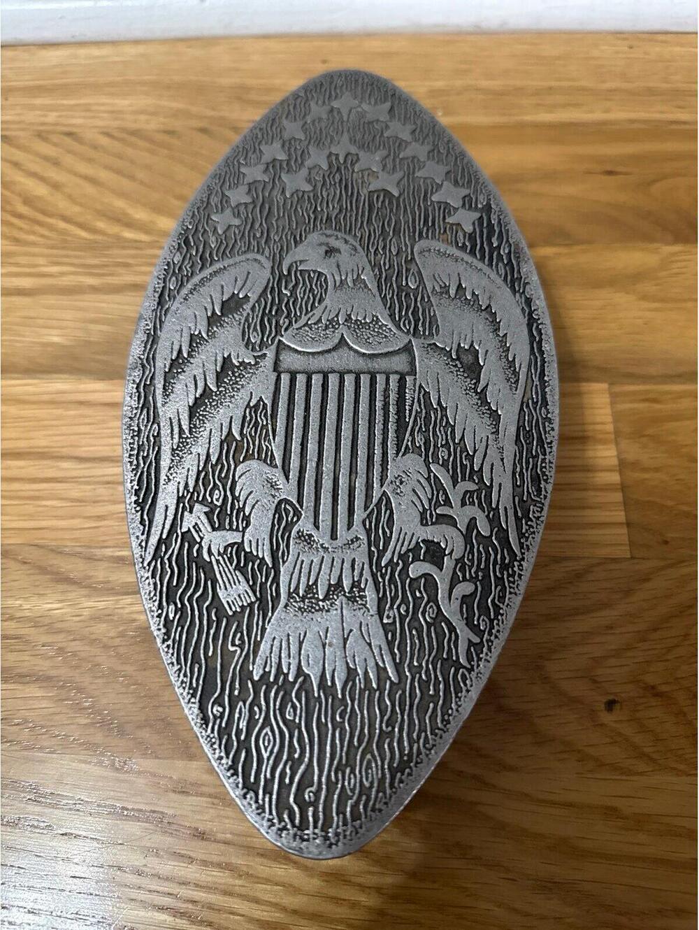 Vintage York Metal Crafters American Eagle Patriotic Pewter Decorative Box